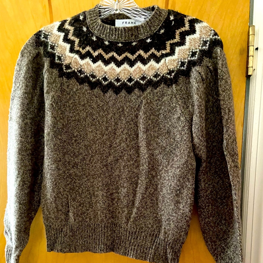 Frame warm and cozy fair isle sweater size xxs